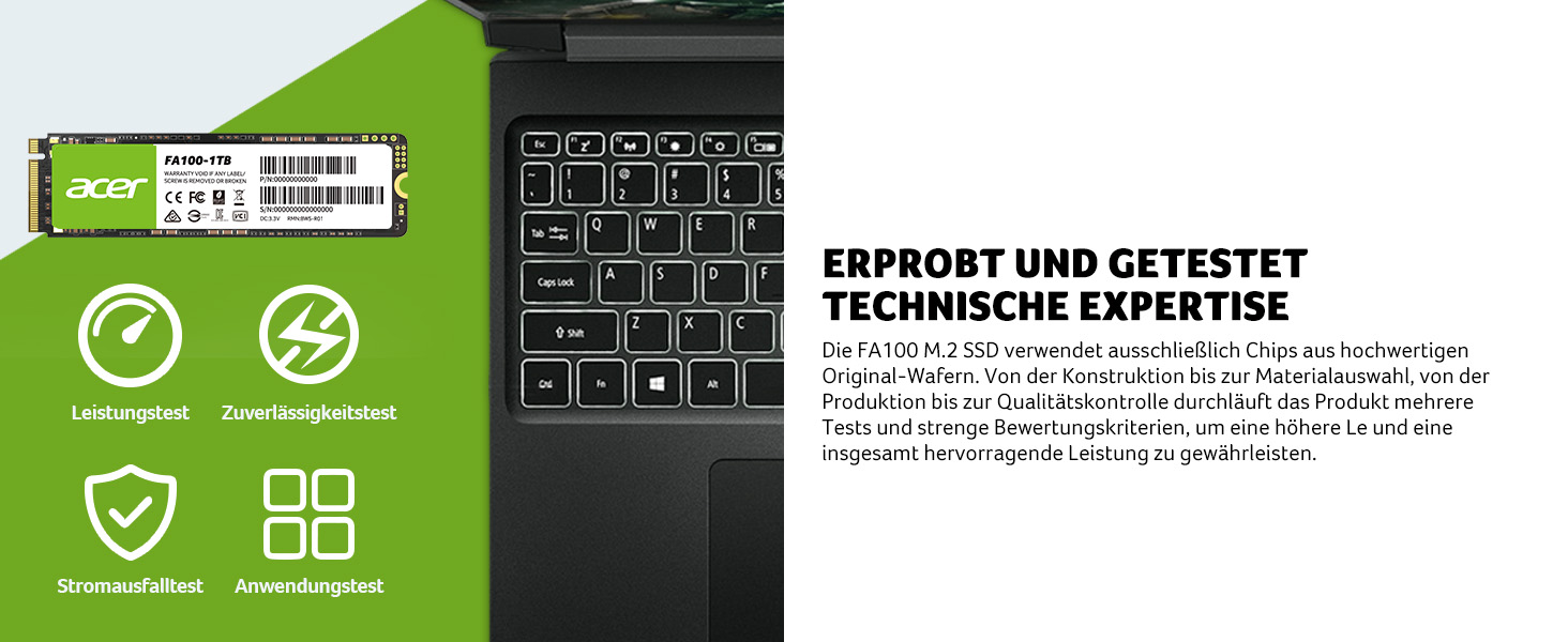 SSD Acer FA100 512GB PCIe 3.0 NVMe - Швидкий накопичувач для ПК та ноутбука