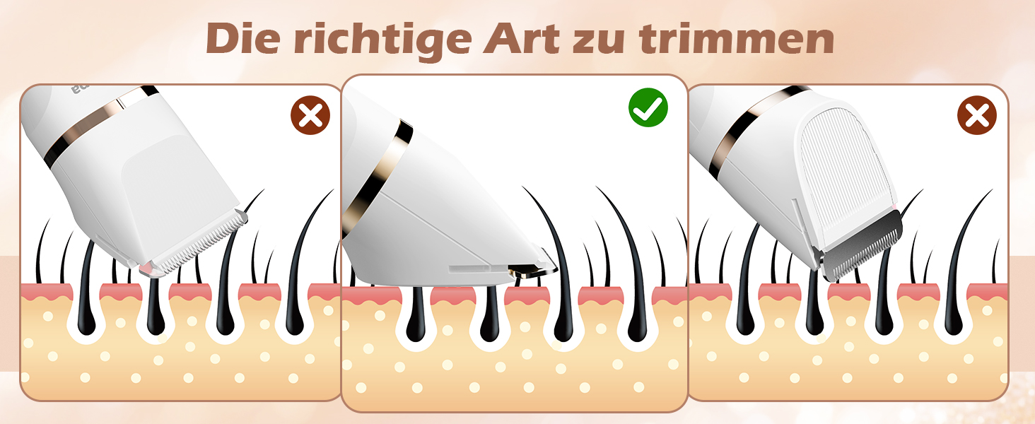 Електричний тример для інтимної зони для жінок 3-в-1, для бікіні, обличчя та тіла, бездротовий, водонепроникний, для чутливої шкіри (білий)