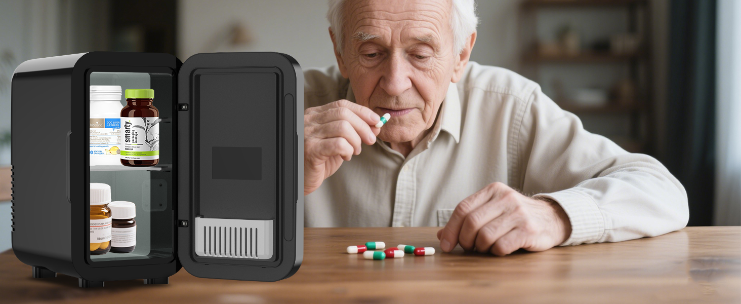 Міні-холодильник Enventor 6L: портативний, для авто, кімнати, косметики, фруктів, чорний