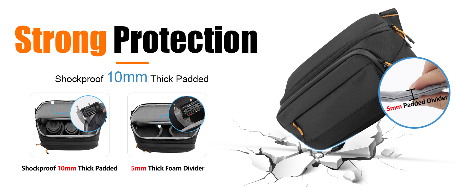 Чорна фотосумка Cwatcun для фотографів з кріпленням для штатива, водонепроникна (M)