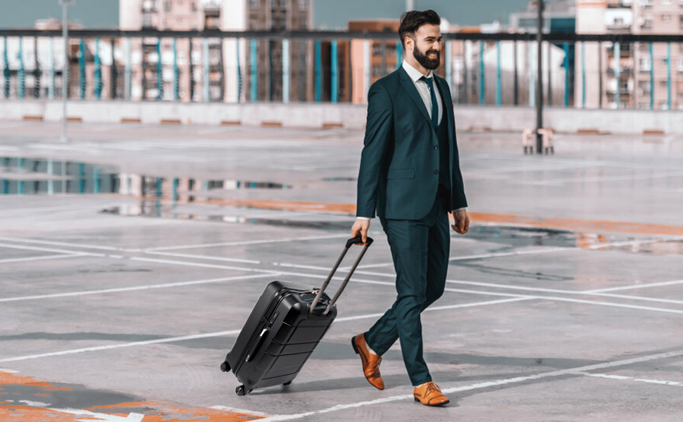 Валіза ручної поклажі TANTOMI 20 дюймів, жорсткий корпус ABS+PC, телескопічна ручка, колір світло-темнозелений (Set M/L/XL)