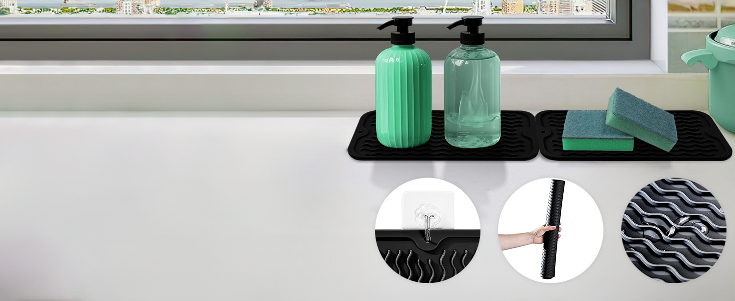 Килимок для сушіння посуду Netrox Silikon 30x15 см - харчовий, неслизький, термостійкий до 230°C