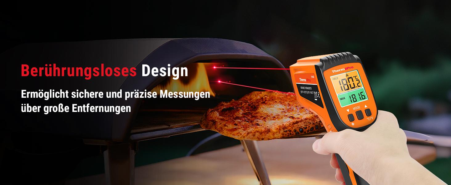 Інфрачервоний термометр ThermoPro TP30 з лазерним цільцем -50°C ~ 550°C, вимірювання MAX/MIN/AVG, для вимірювання температури поверхонь (не для вимірювання температури тіла)