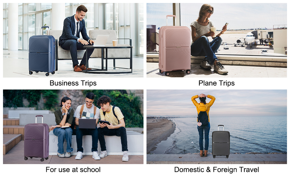 Набір валіз British Traveller: рожевий, з TSA-замком, 3 шт. (100% PP)