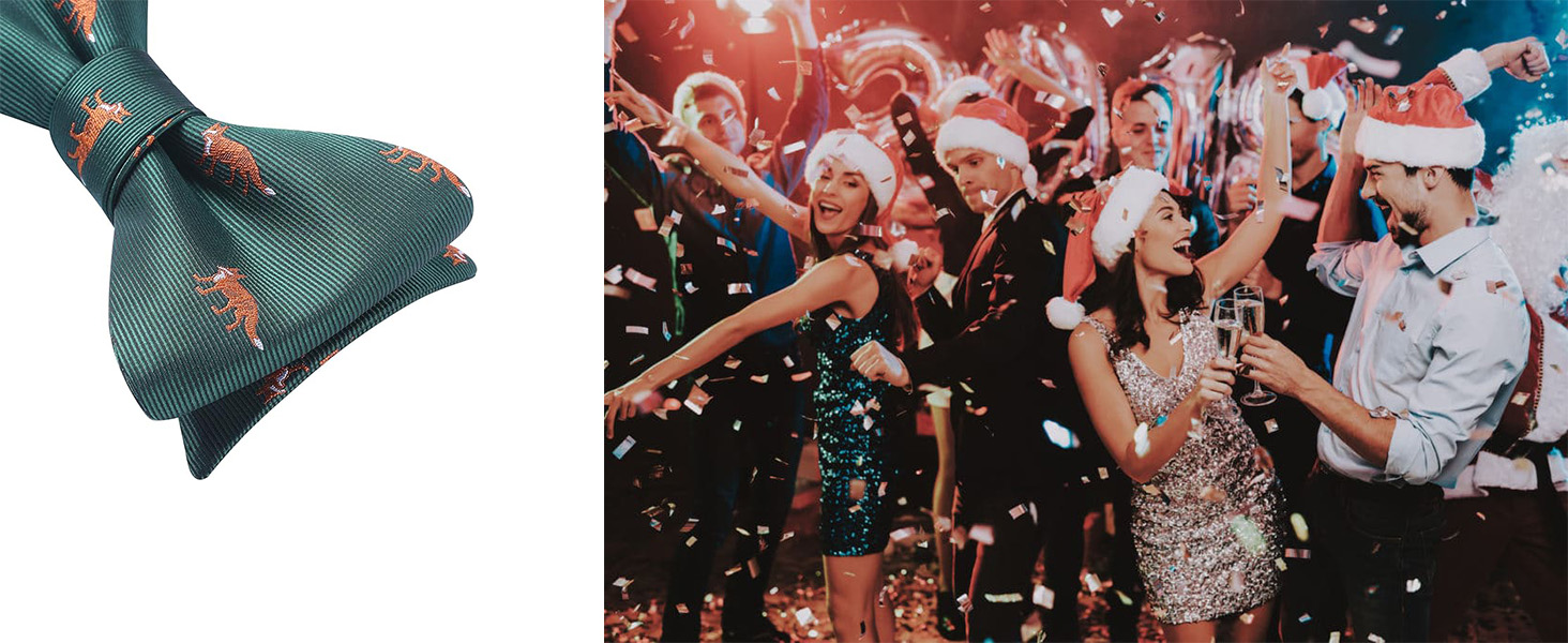 HISDERN Чоловіча краватка-метелик з кишеньковим хустинкою, комплект. Краватка-метелик для чоловіків у горошок/з принтом тварин, для весілля, вечірки, темно-синій/білка