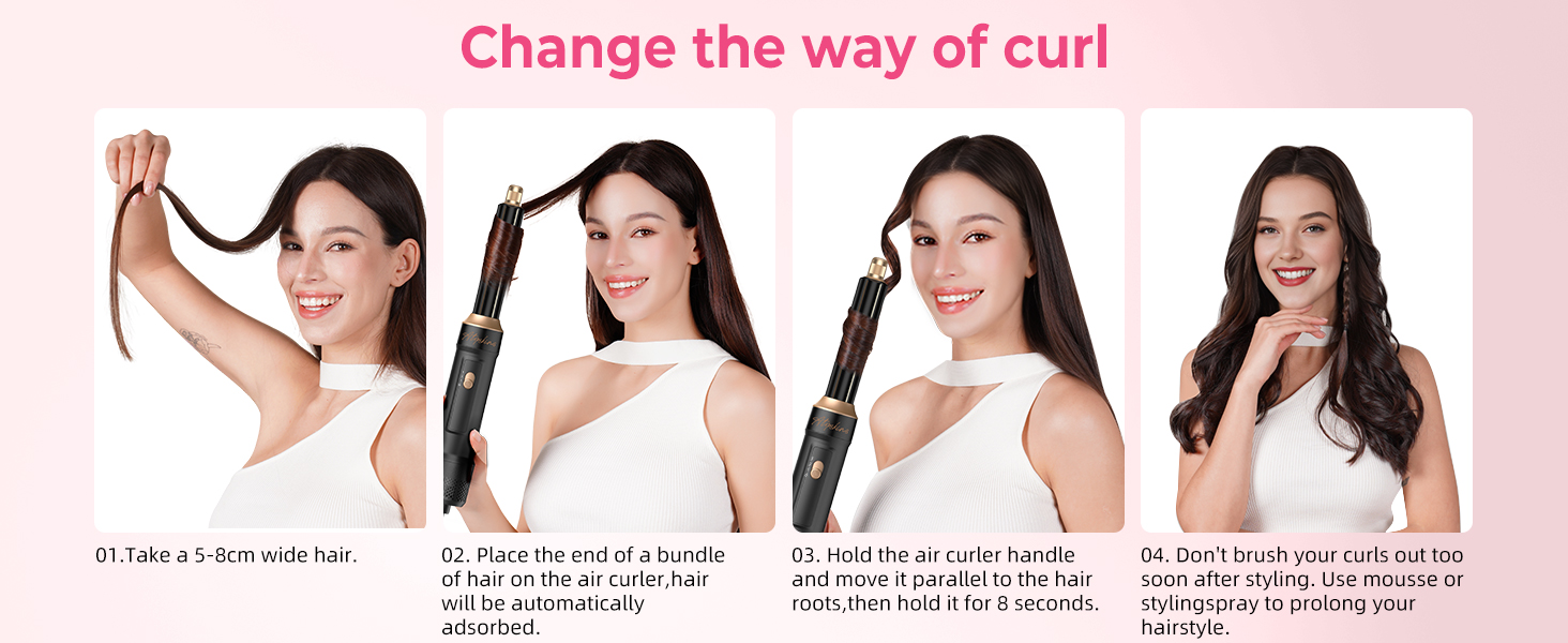 Набір для укладки волосся Pro Hairstyler 6 в 1: фен-щітка, плойка, іонізація, 1000W, чорний