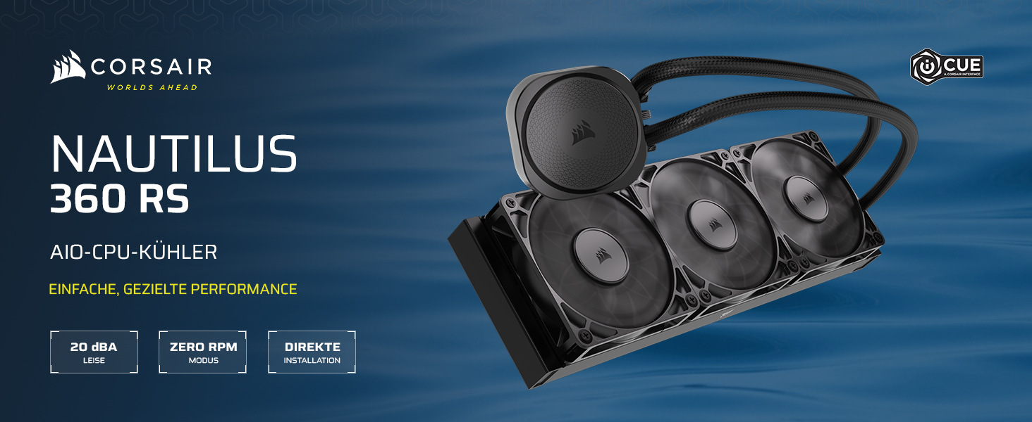 Система водяного охолодження Corsair Nautilus 360 RS для CPU – 360мм AIO, тиха, без RGB, чорний колір. Сумісна з Intel LGA 1851/1700, AMD AM5/AM4. В комплекті 3 вентилятори RS120.