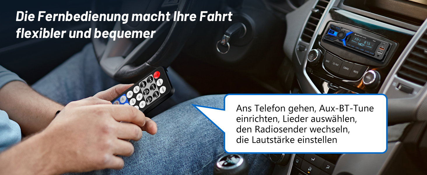 Автомагнітола Wistrue 1DIN з Bluetooth, FM/AM, USB/SD, AUX, MP3, Type-C, чорна