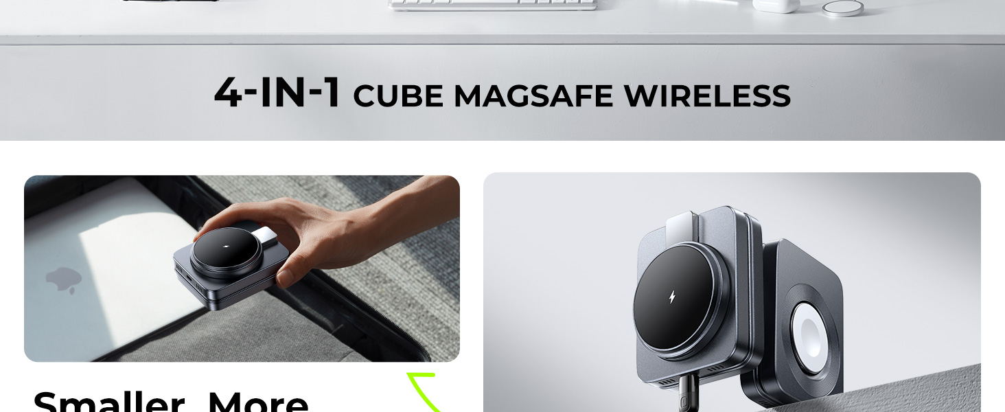 Зарядний станція 3-в-1 для Apple: Apple Watch, iPhone (Magsafe), AirPods. Підтримка iPhone 16 Pro Max, 15, 14, 13, 12