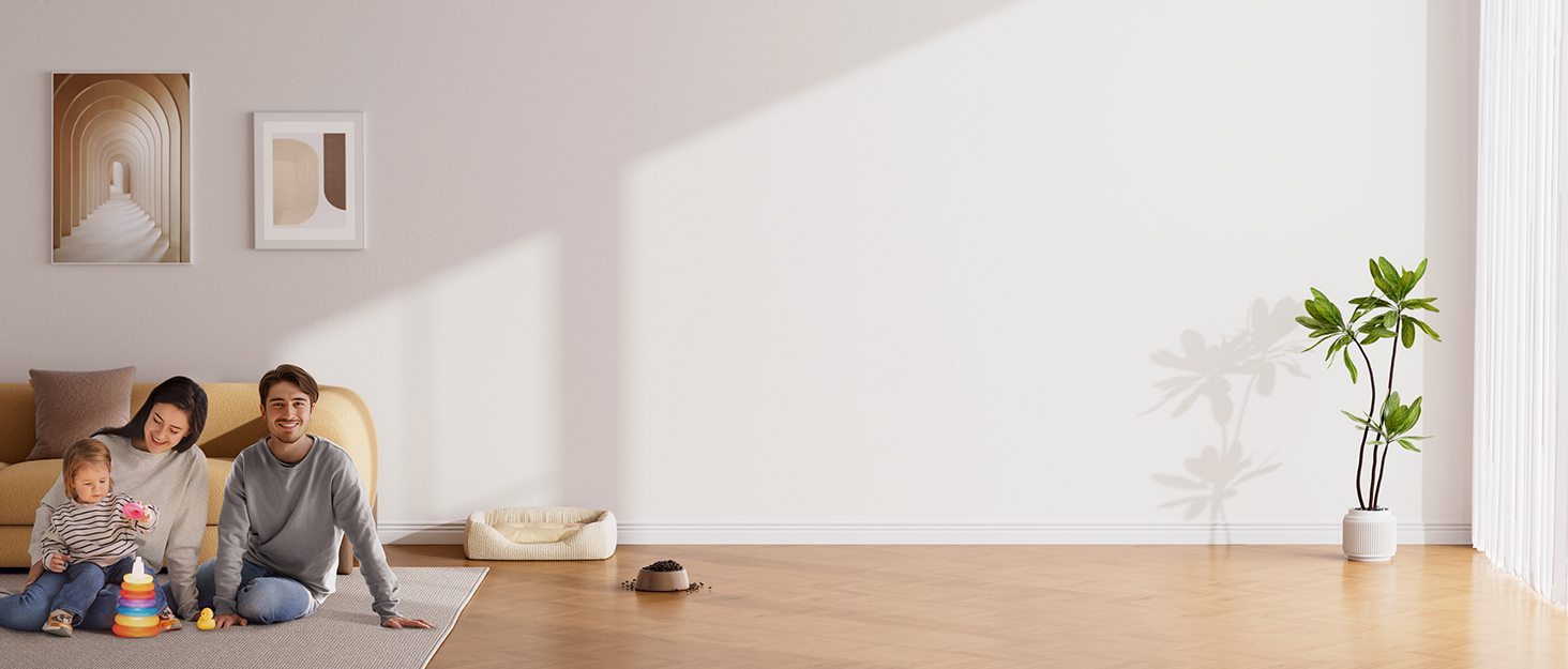 SMOTURE Бездротовий пилосос 650W, 50KPA, для видалення шерсті тварин, 60 хв роботи, самостійна підставка, зарядка на стіні, автоматичний режим для килима/підлоги