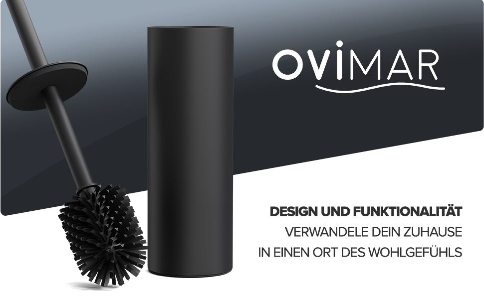 Набір для чищення унітазу Ingoy | Силіконова щітка для унітазу | Чорний | з нержавіючої сталі з кришкою | для ванної кімнати та гостьового туалету | знімний насадка | стильний дизайн