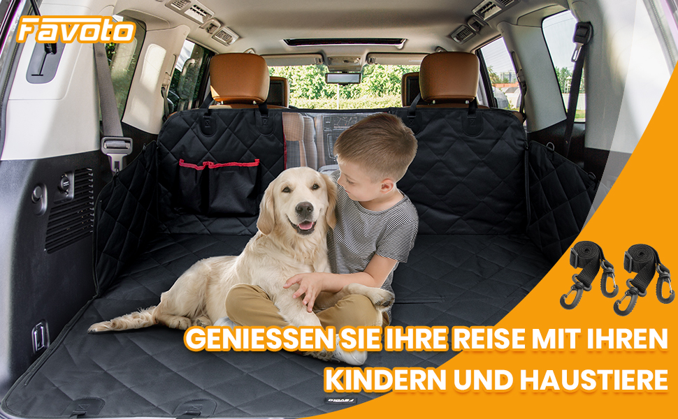 Захисний килимок для собак у машину Favoto з віконцем, 137x147 см, чорний