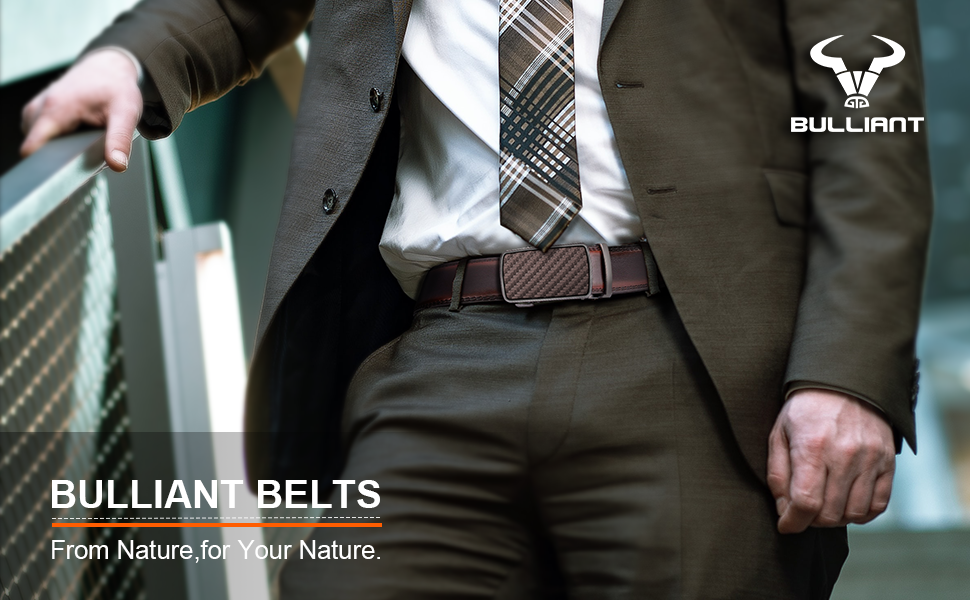 Чоловічий шкіряний ремінь BULLIANT з автоматичною застібкою-ратом, ширина 35 мм, регульований розмір, чорний, 130 см (38-44)