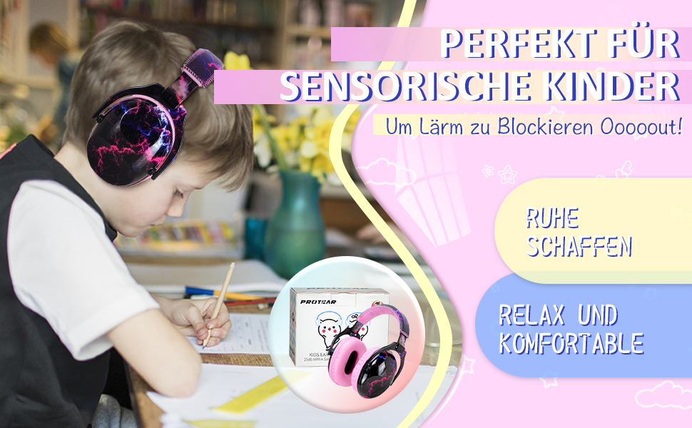 Навушники для дітей з аутизмом, шумопоглинаючі: захист від шуму, ідеально для феєрверків та концертів, SNR 28 dB