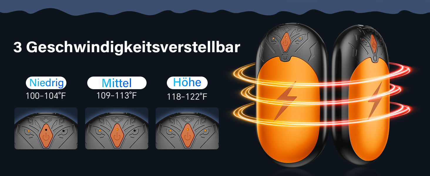 Електричні грілки для рук 2 шт. - Ultraleicht, багаторазові, USB, 3 режими, до 24 годин, для активного відпочинку взимку (Оранжевий)
