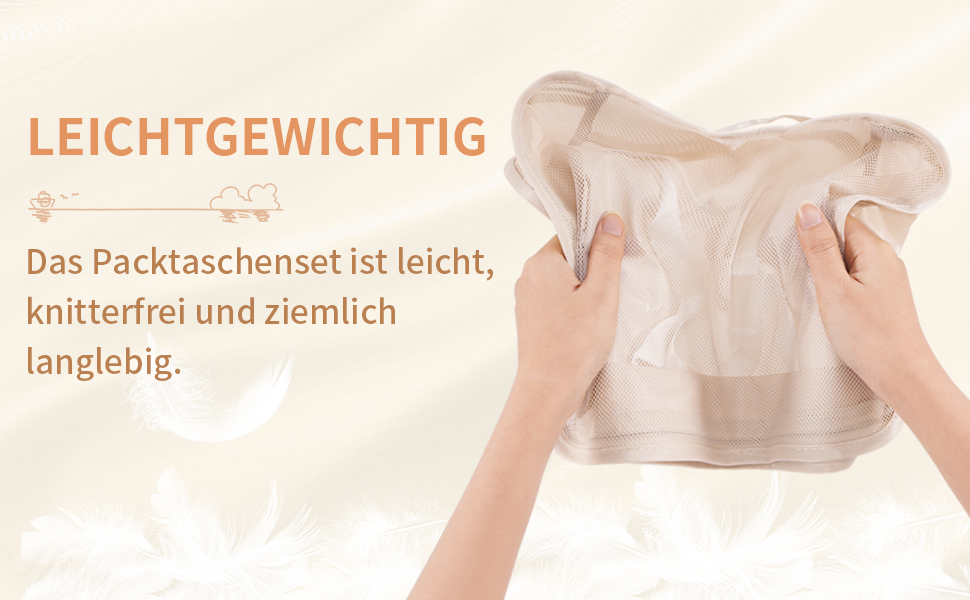 Органайзери для валіз, дорожні аксесуари, водонепроникні мішки для пакування, 10 шт., Бежевий
