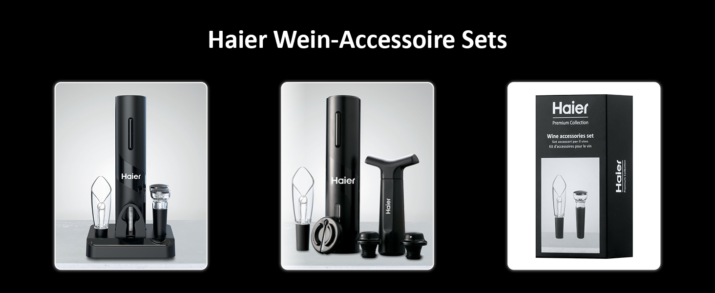 Електричний вакуумний затвор для вина Haier Premium Collection I Збереження аромату до 7 днів I Вакуумна помпа для вина, надійний, простий у використанні I Стильний подарунок для поціновувачів вина