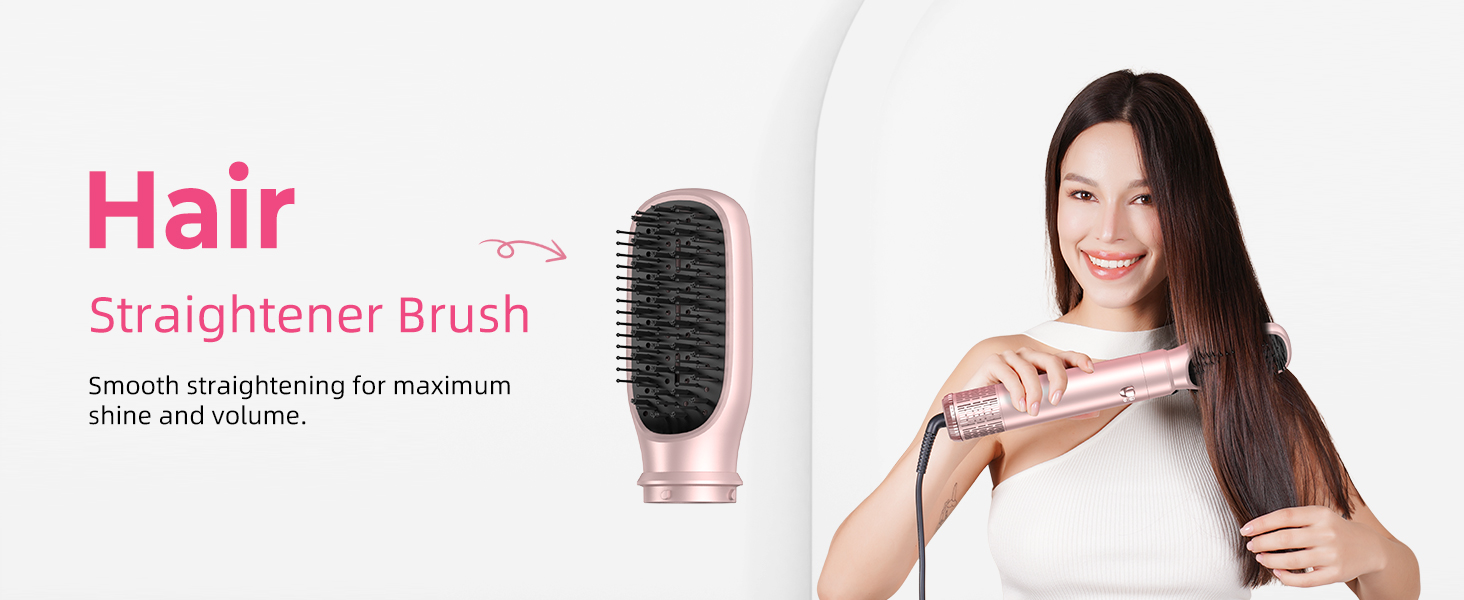 Atopskins Airstyler 6 в 1: Фен-щітка, плойка, фен, стайлер для волосся, стайлер для всіх типів волосся, 1000W, червоний