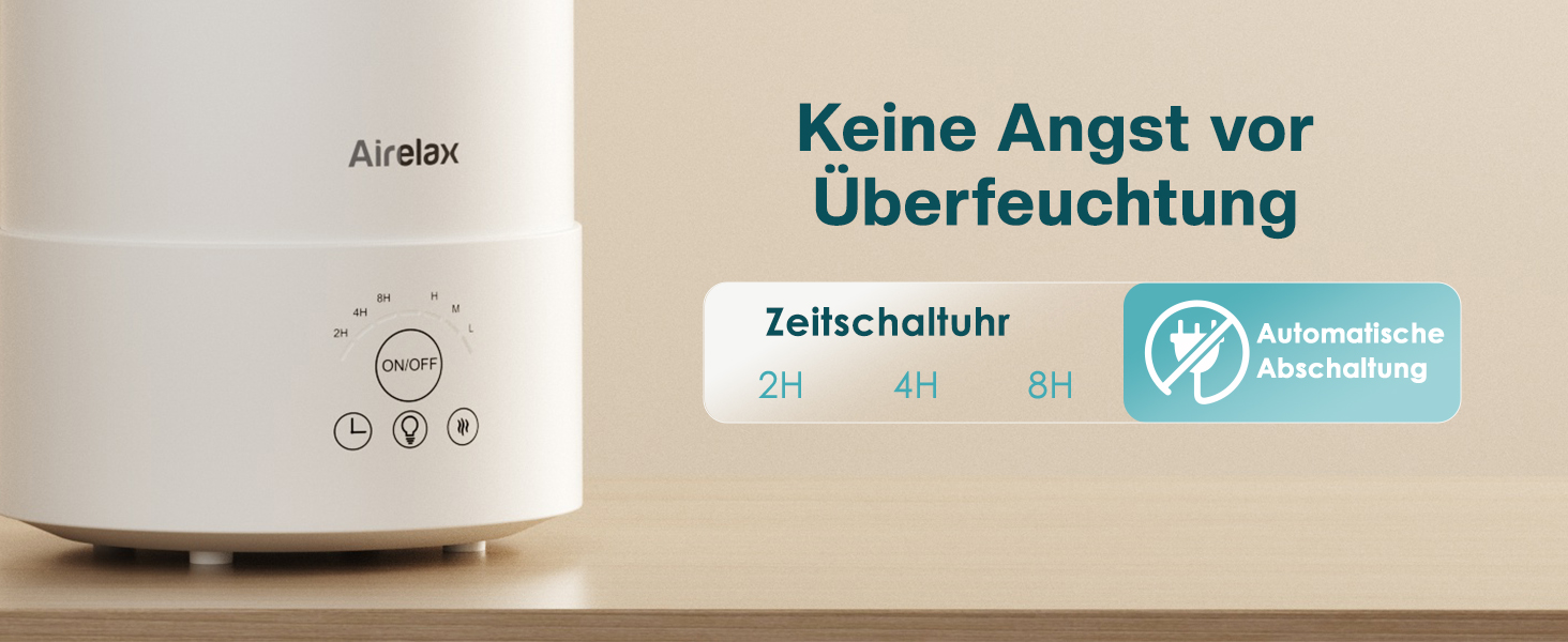 Зволожувач повітря Airelax 2.5L з аромадифузором, тихий, з автовимкненням, для дитячої кімнати, рослин, 360°