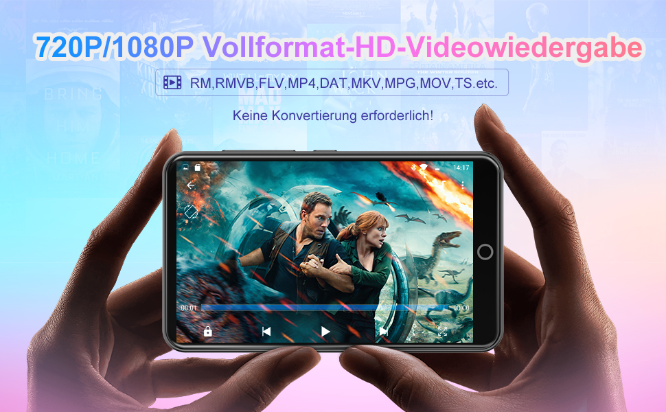 MP3 плеєр MECHEN на Android 9.0 з Wi-Fi та Bluetooth, 4-дюймовий сенсорний екран, підтримка Spotify, Amazon Music, Audible, Радіо, сірий