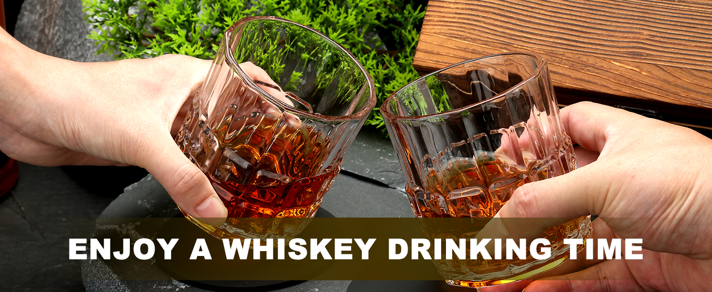 Набір віскі Sovyime: 2 склянки та 6 каменів для віскі. Подарунок для чоловіків, на день народження, річниця, для партнера, батька