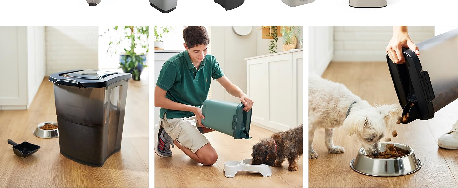Контейнер для корму Rotho Cody 25л з кришкою та дозатором, пластик PP, BPA Free, 25л (33,0 x 25,0 x 46,3 см)