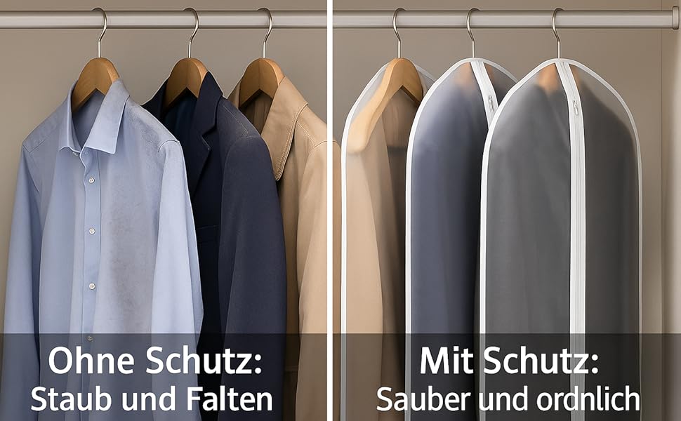 Набір мішко-органайзерів для одягу CNMTCCO, 6 шт., 60x100 см, прозорі, захист від пилу та вологи