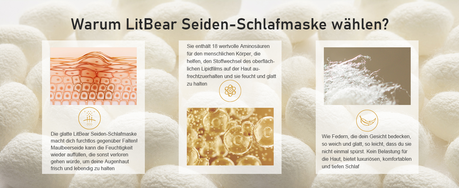 Маска для сну LitBear з 100% шовку, для жінок та чоловіків, з регульованою стрічкою, блакитний колір