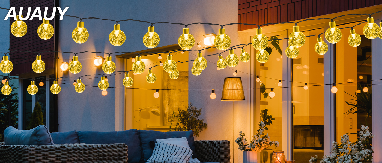 Льоново-снігові гірлянди AUAUY на 6 метрів з 40 LED, 2 режими, вологостійкі, для декору на Новий Рік, Різдво, вечірку, сад
