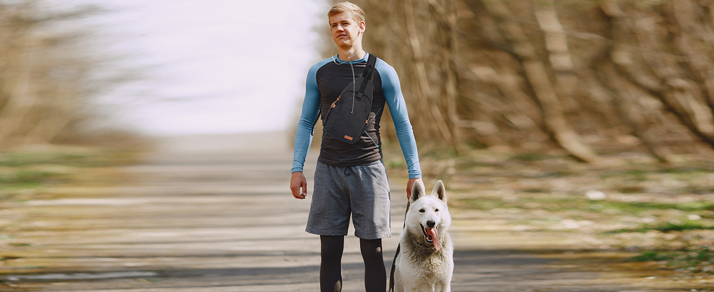 Чоловіча нагрудна сумка Brusttasche з канвасу, водонепроникна, антикрадіжна, для подорожей, туризму та спорту, чорного кольору