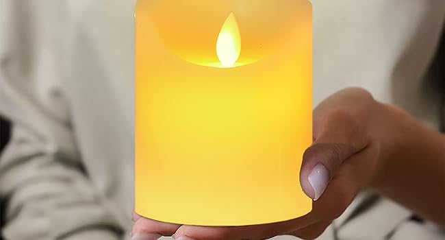 Набір з 3 безпечних LED-свічок Da by Flammenlose, 10/12,5/15 см, реалістичне полум'я, на батарейках, з пультом на 10 кнопок для дому, вечірок, свят