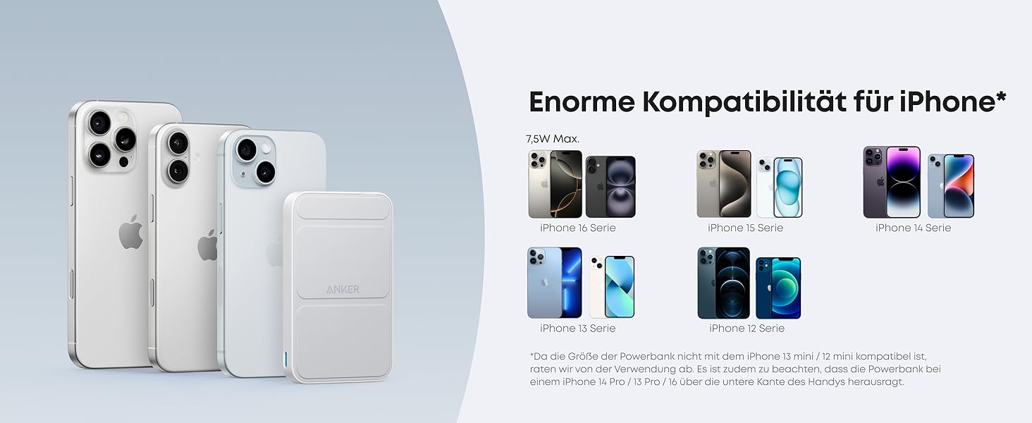 Anker MagGo Powerbank 5000mAh з магнітним з'єднанням, USB-C, для iPhone 17/16/15/14/13/12