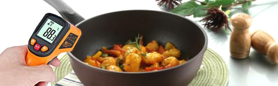 Інфрачервоний термометр KETOTEK - безконтактний вимірювач температури, -50°C до 600°C, для приготування їжі та барбекю