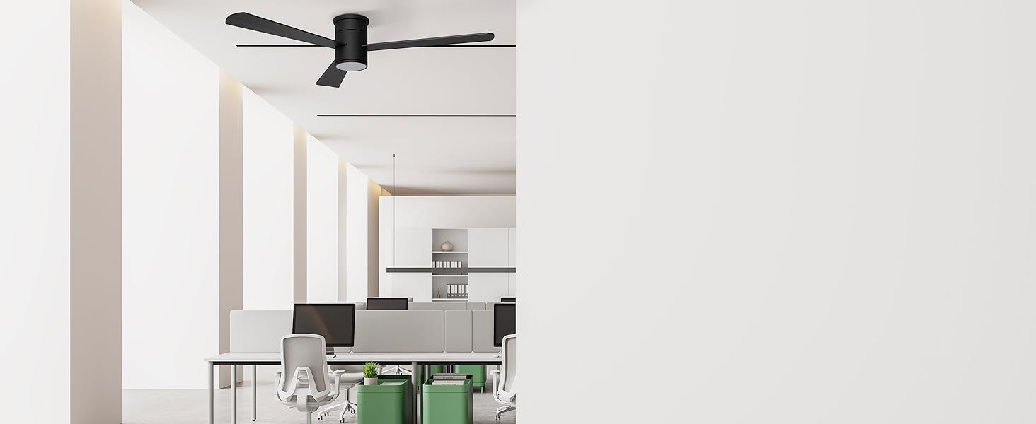 Стеляний вентилятор Noaton® Fornax Weiß з підсвічуванням, діаметр 132 см, DC двигун 40 Вт, регульоване LED-модуль 22 Вт, 3 колірні температури, пульт дистанційного керування, таймер, потік повітря до 185 м³/хв (Zoya BB)