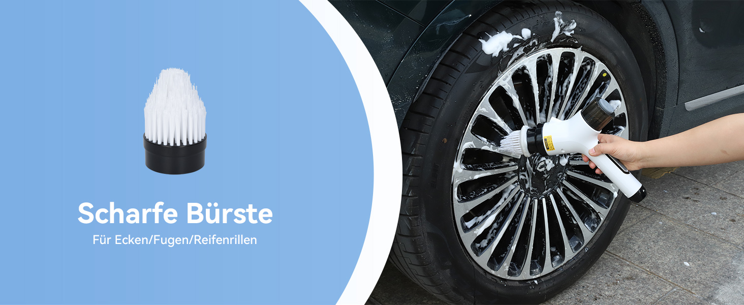 Електрична щітка для прибирання OTRAKI з 7 насадкоми: для ванної, кухні, плитки, авто