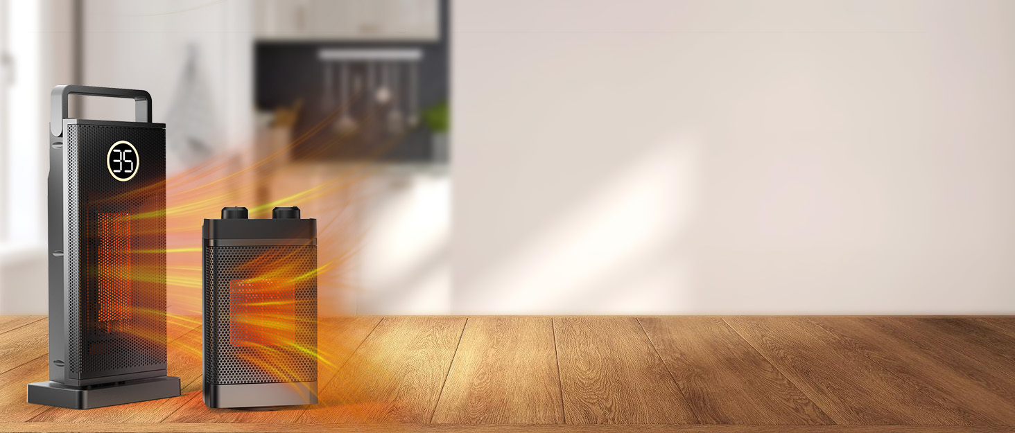 Електричний обігрівач з економним споживанням енергії, 1500W, 3 режими, керамічний, з захистом від перекидання, тихий, для офісу, вітальні, спальні