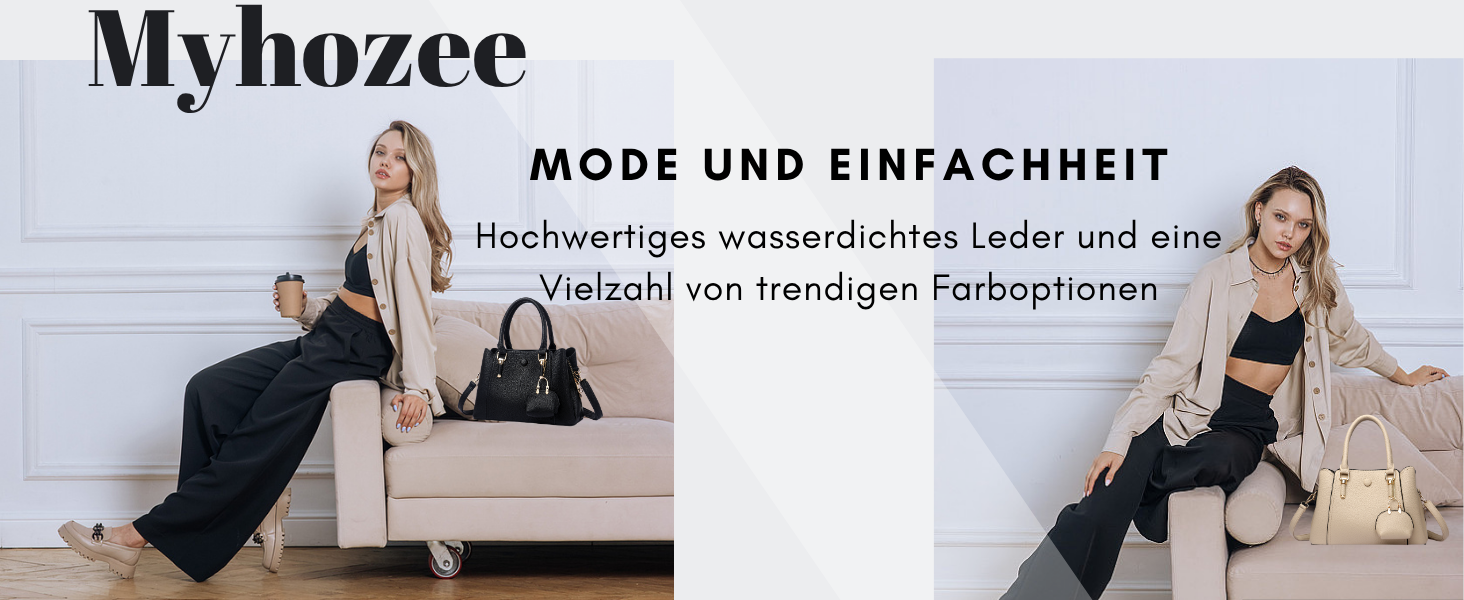 Сумка жіноча Myhozee середнього розміру зі штучної шкіри, чорна: сумка-шопер, кросбоді, сумка на плече