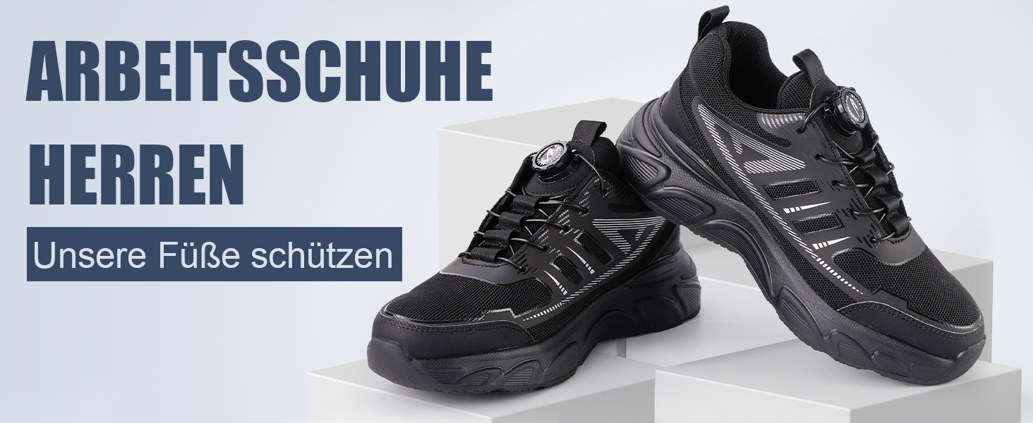 Чоловічі робочі черевики з металевим носком, неслизькі, чорні, 41 EU