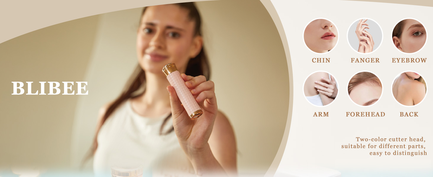 Електричний прилад для видалення волосся для жінок, бездротовий депілятор, безболісний електробритва для губ, рук, обличчя, пушкового волосся (Золотий)