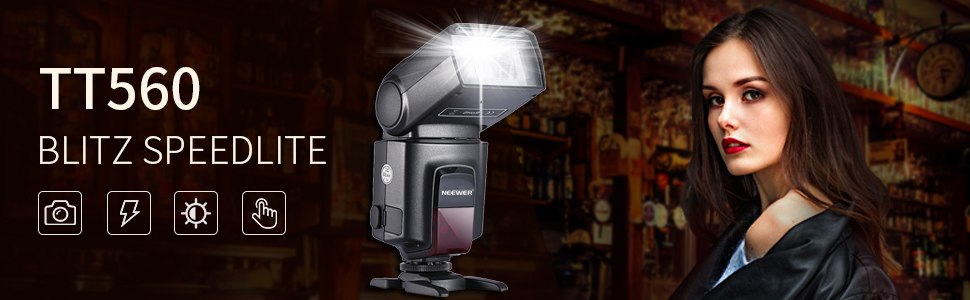 NEEWER TT560 Спалах для камери Speedlite, сумісний з Canon, Nikon, Panasonic, Olympus, Pentax та іншими DSLR та цифровими камерами