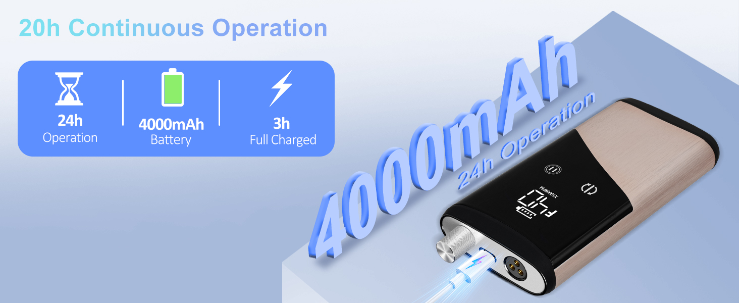 Професійний фрезер для нігтів ENGERWALL M95G: 40000 об/хв, акумулятор 24 год, бездротовий, з LCD, для гелю та акрилу