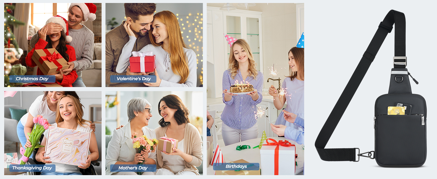 Сумка на груди Broadream: водонепроникна нагрудна сумка, чорна - для чоловіків та жінок, RFID-захист, для спорту та туризму