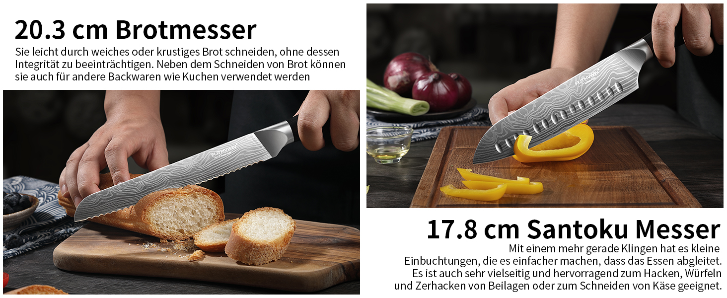 Набір кухонних ножів FUTHVWIN 7 предметів: професійний набір з японської високоякісної сталі з ергономічною ручкою, у подарунковій коробці