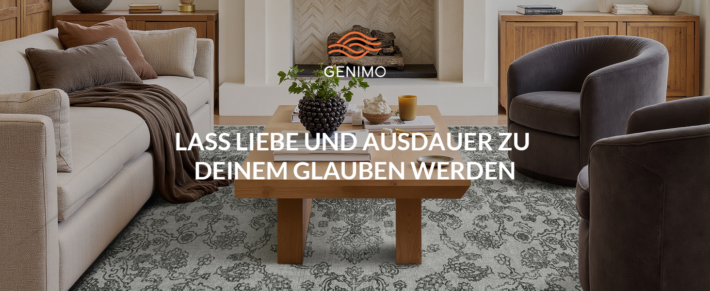 Килим GENIMO Boho Vintage 160x230 см, короткий ворс, антиковзаючі, для вітальні, спальні, їдальні, офісу, стильний, ніжний салатовий колір