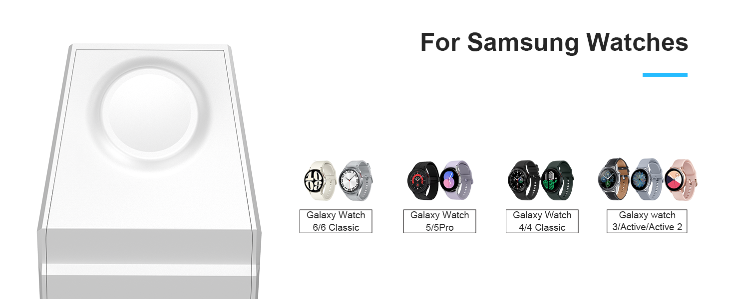 Бездротова зарядна станція NANAMI 3-в-1 для Samsung Galaxy Watch 7/6/5/4, Buds, S26/S25/S24/S22/Z Flip/Fold, Note 20 - Біла