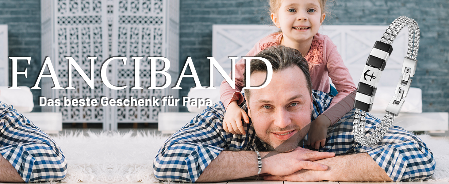 Браслет чоловічий FANCIBAND з нержавіючої сталі 316L з гравіюванням