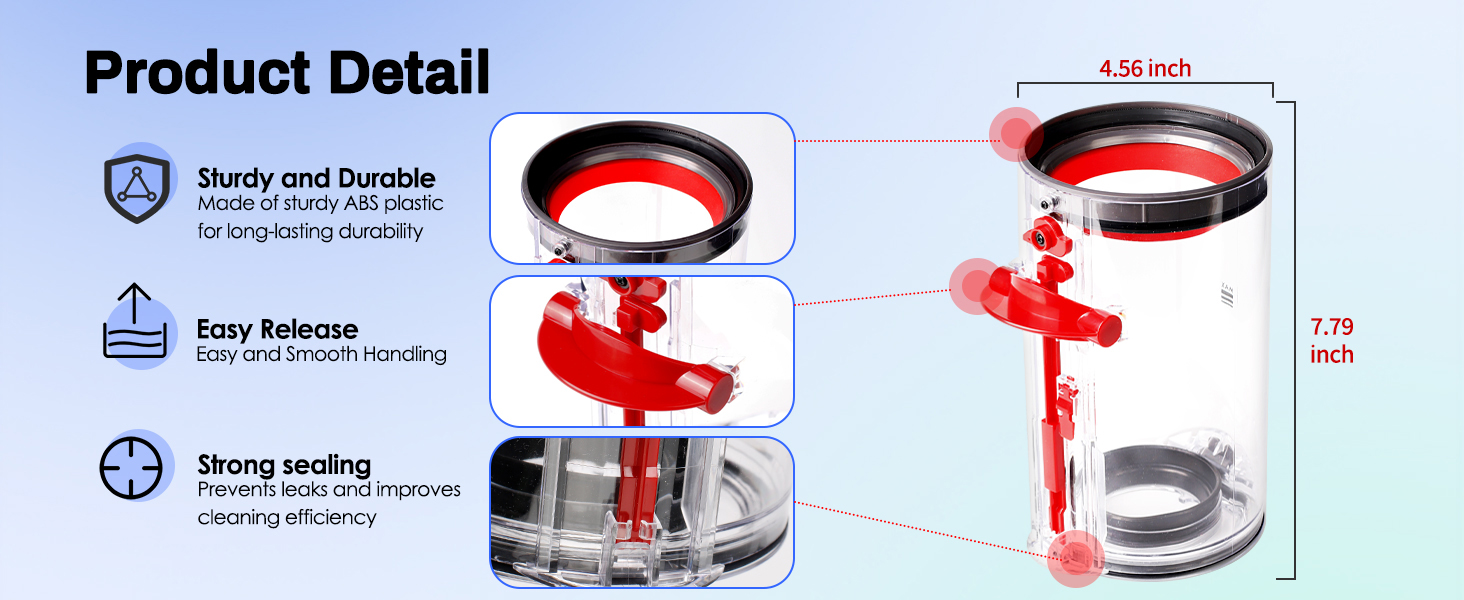 Контейнер для пилу Dyson V10, V12, V27: Замінна частина для пилососів Dyson