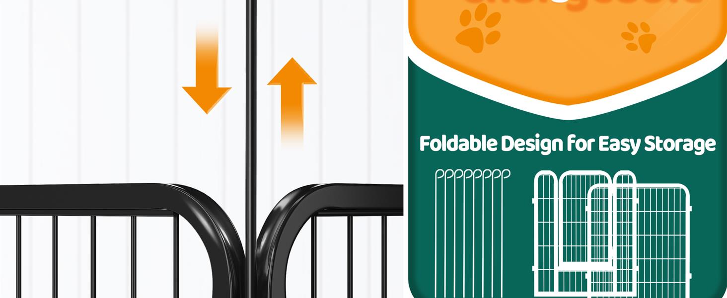 Вольєр для цуценят Yaheetech 8-секційний, вольєр для собак з замком, переносна сумка та кріпильні ремені, для дому та саду, легка збірка (80см, 24шт)
