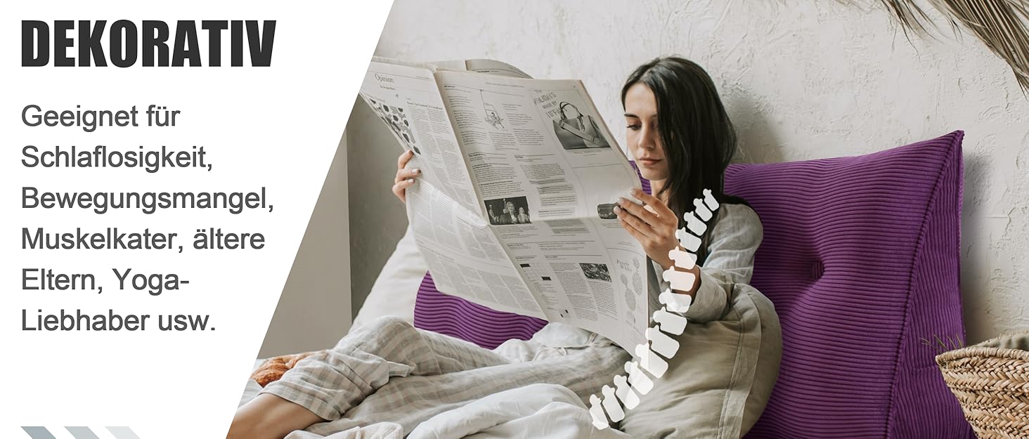 Підлогове подушник-підголівник Johnear для ліжка та дивана, 45x20x35 см, сірий