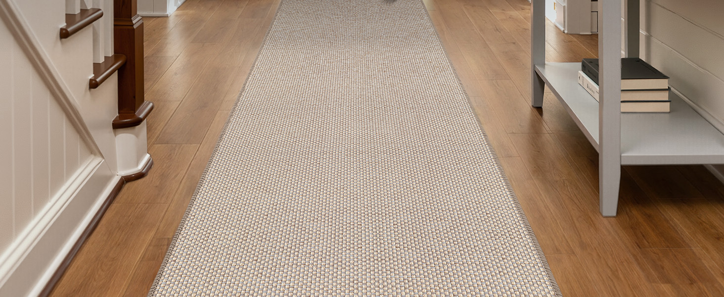Килимок для дому COLOR&GEOMETRY, 91 x 243 см, довгий килимовий доріжка, антиковзаюча, швидковисихаюча, для кухні, спальні, коридору (Бежевий)